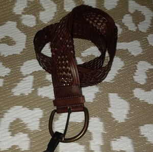 Brown Braided Leather Belt